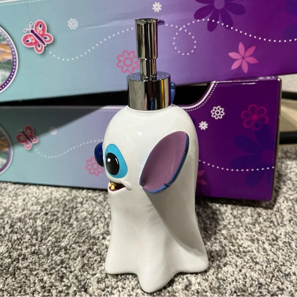 Disney Stitch Ghost Figure Soap Pump Dispenser Refillable New!